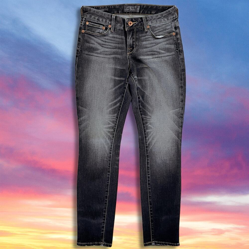 EUC Lucky Brand Lolita Skinny Jeans Curvy Fit Dark Grey Wash Women's Size 0/25